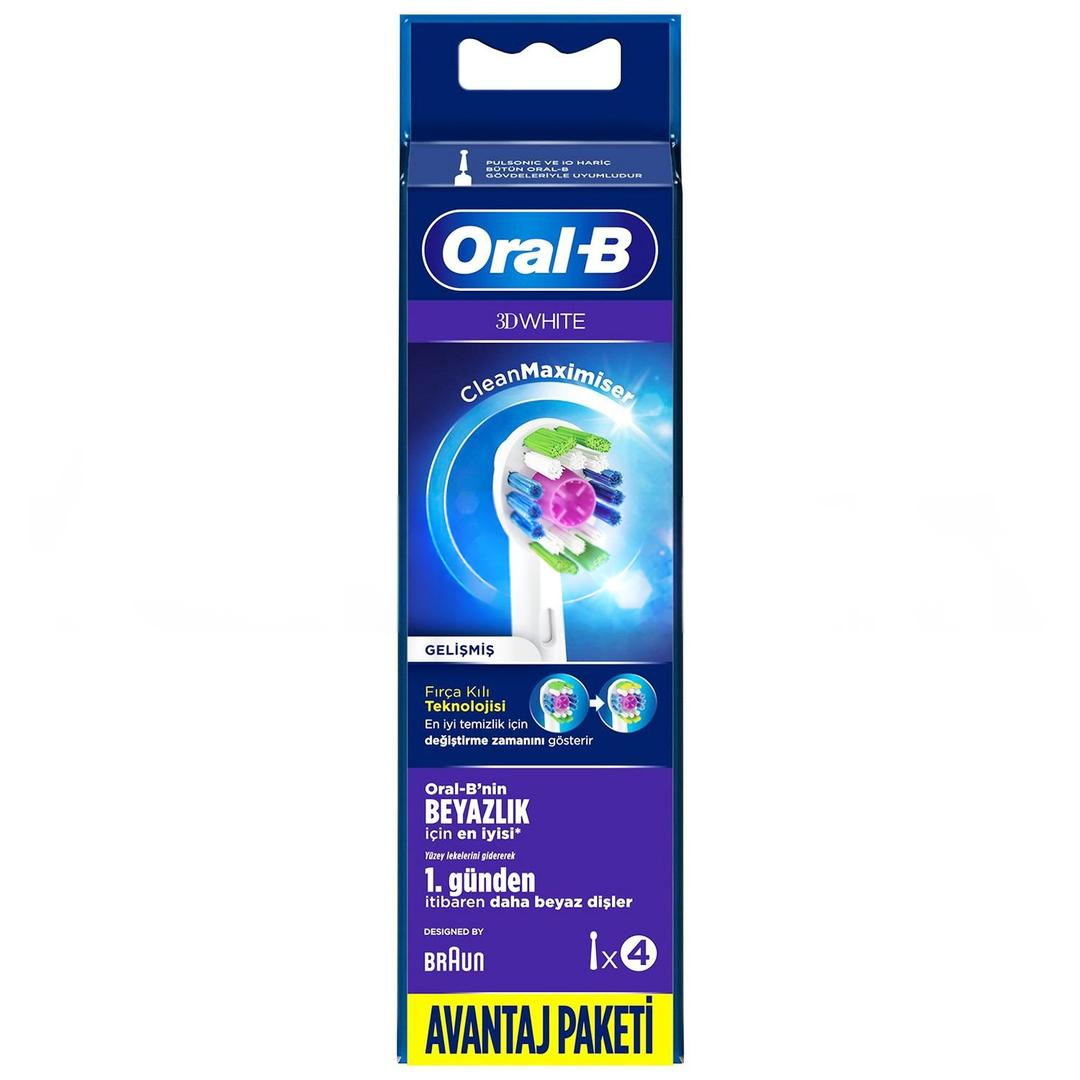 Oral-B 3D White Clean Maximiser Diş Fırçası Yedek Başlığı 4'lü