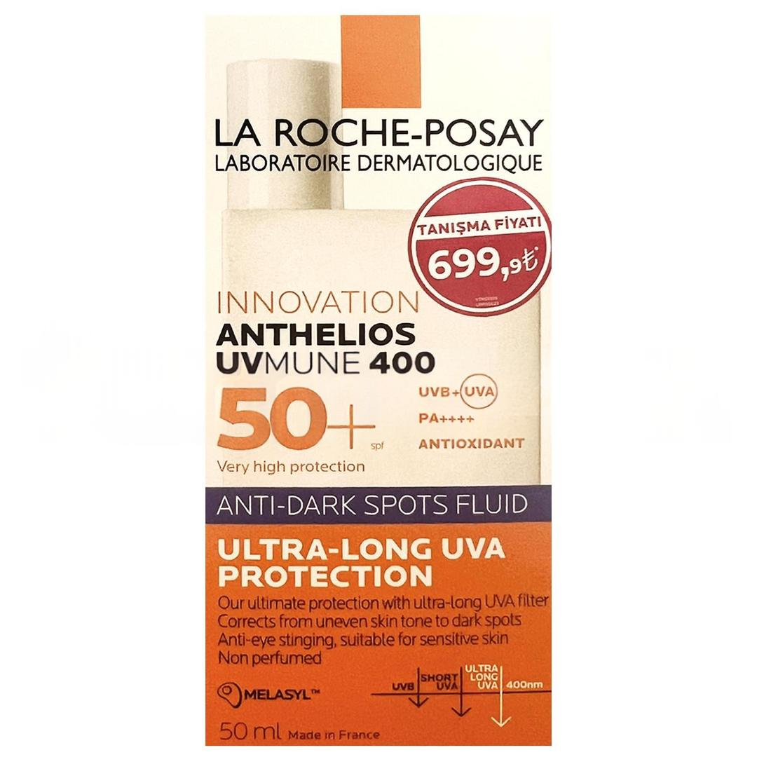 La Roche Posay Anthelios Uvmune Anti Dark Spots Fluid Lekeli Ciltlere Özel Güneş Kremi Spf50+ 50 ml - 699,9 TL Tanışma Fiyatı Etiketli