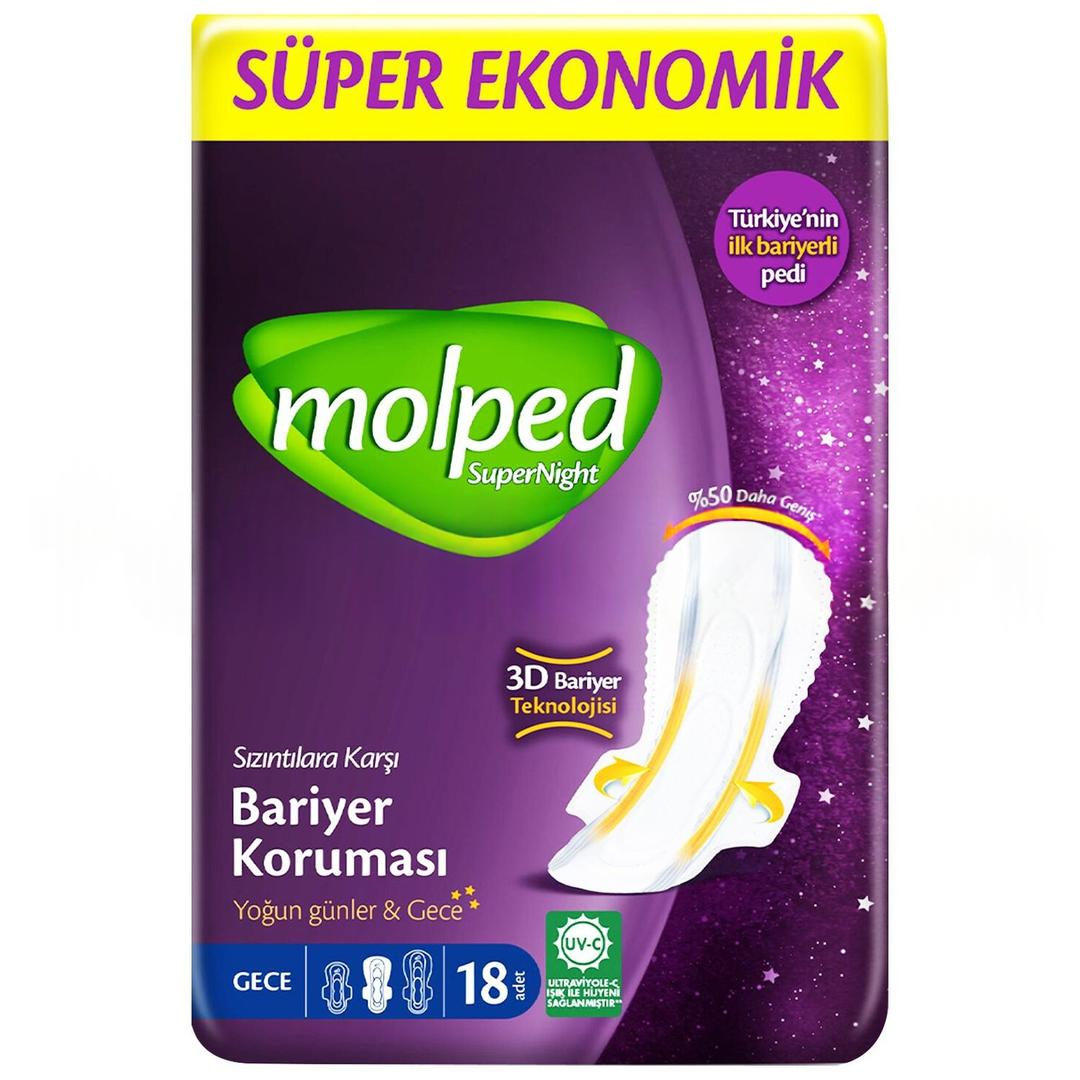 Molped Super Eko Hijyenik Ped Uzun 18'li