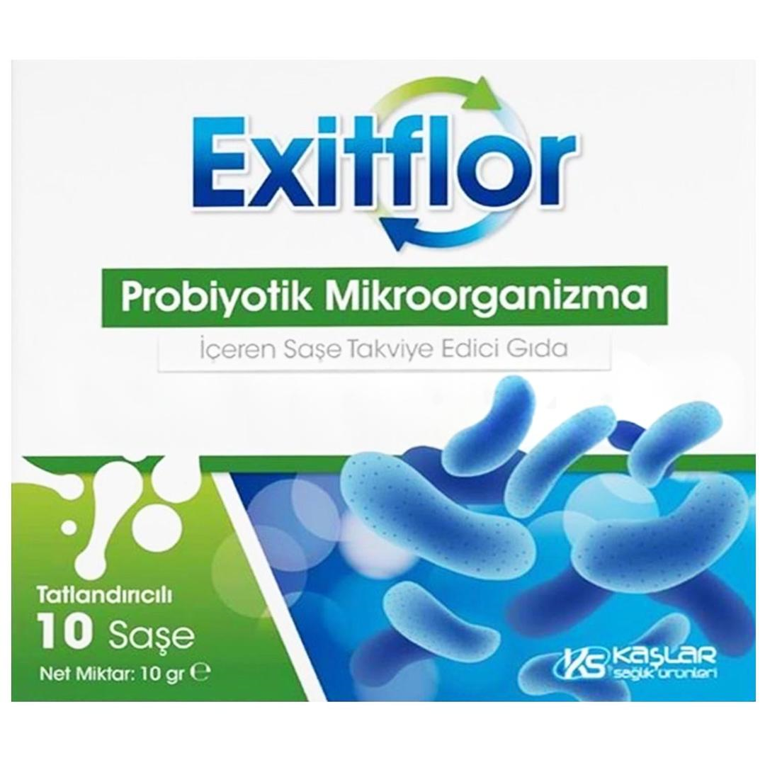 Exitflor Probiyotik Mikroorganizma İçeren Saşe Takviye Edici Gıda 10 Saşe