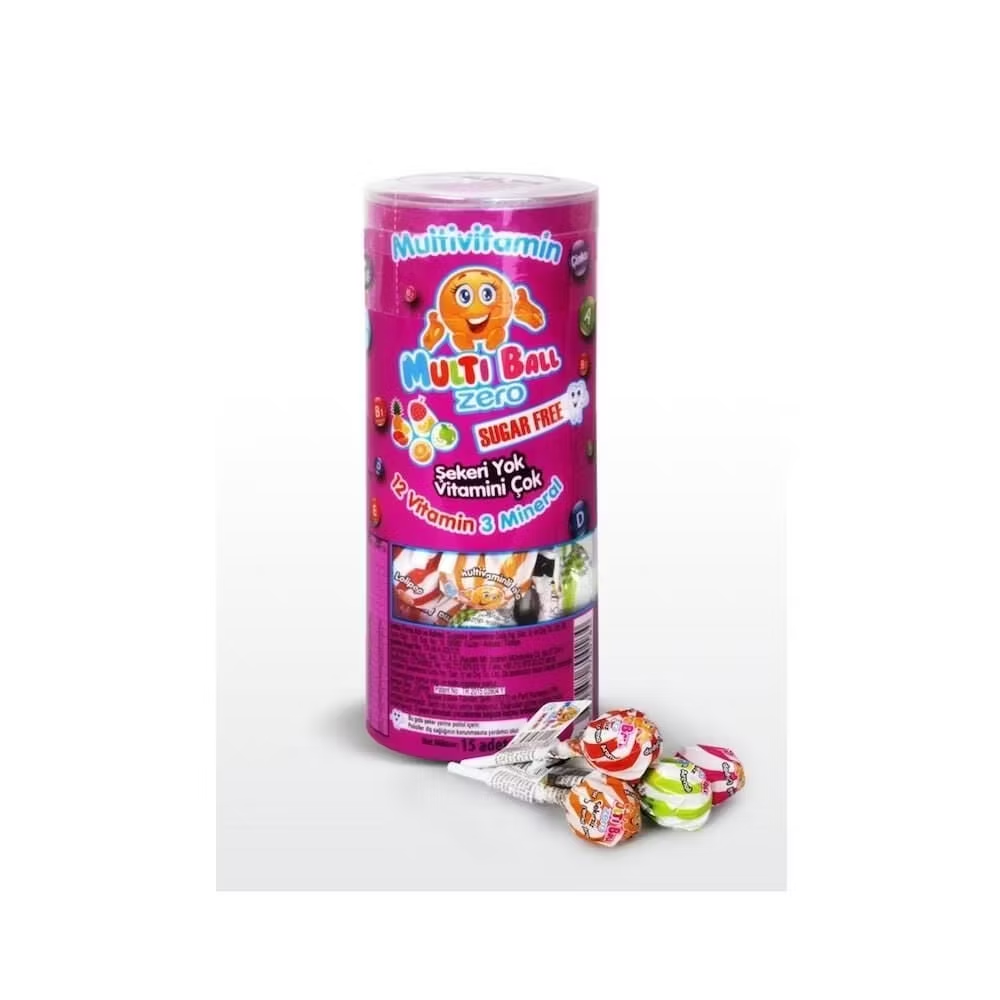 MultiBall Multivitamin İçeren Zero 15 Adet Lolipop