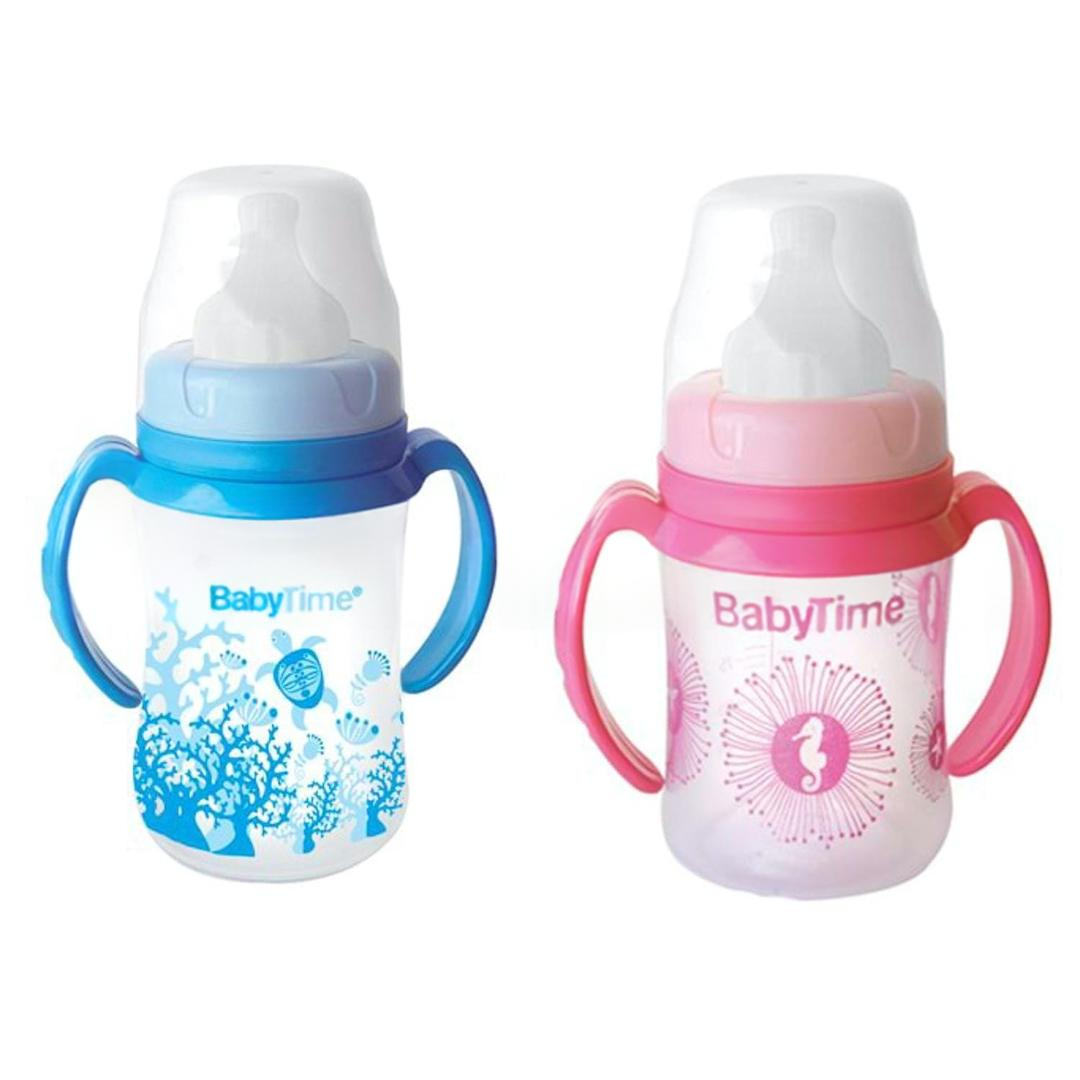 Baby Time BT077 Geniş Ağız Kulplu PP Biberon 250 ml