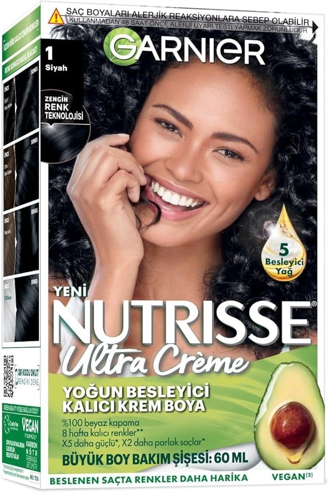 Garnier Nutrisse Ultra Creme 1 Siyah Saç Boyası
