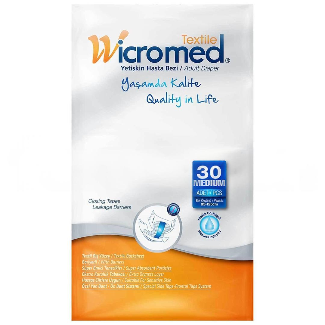 Wicromed Textile Yetişkin Hasta Bezi Medium 30'lu
