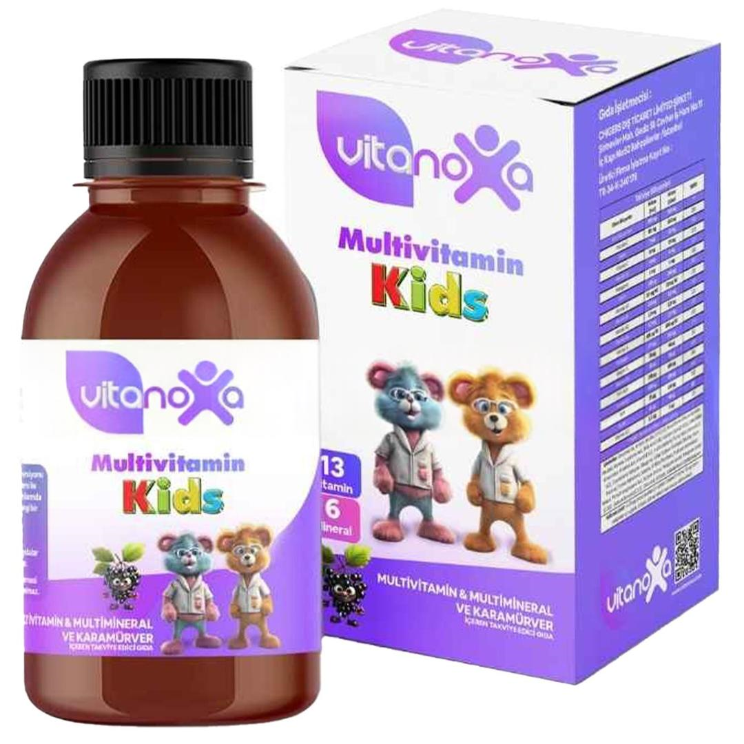 Vitanoxa Multivitamin Kids Kara Mürver Ekstreli 150 ml