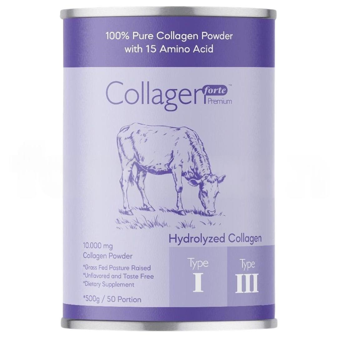 Collagen Forte Collagen Powder %100 Saf Doğal Çift Hidrolize Kolajen Peptitler 500 gr