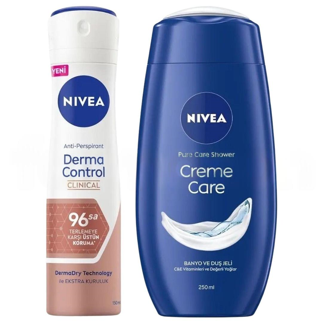Nivea Creme Care Banyo ve Duş Jeli 250 ml + Nivea Derma Control Deo 150 ml