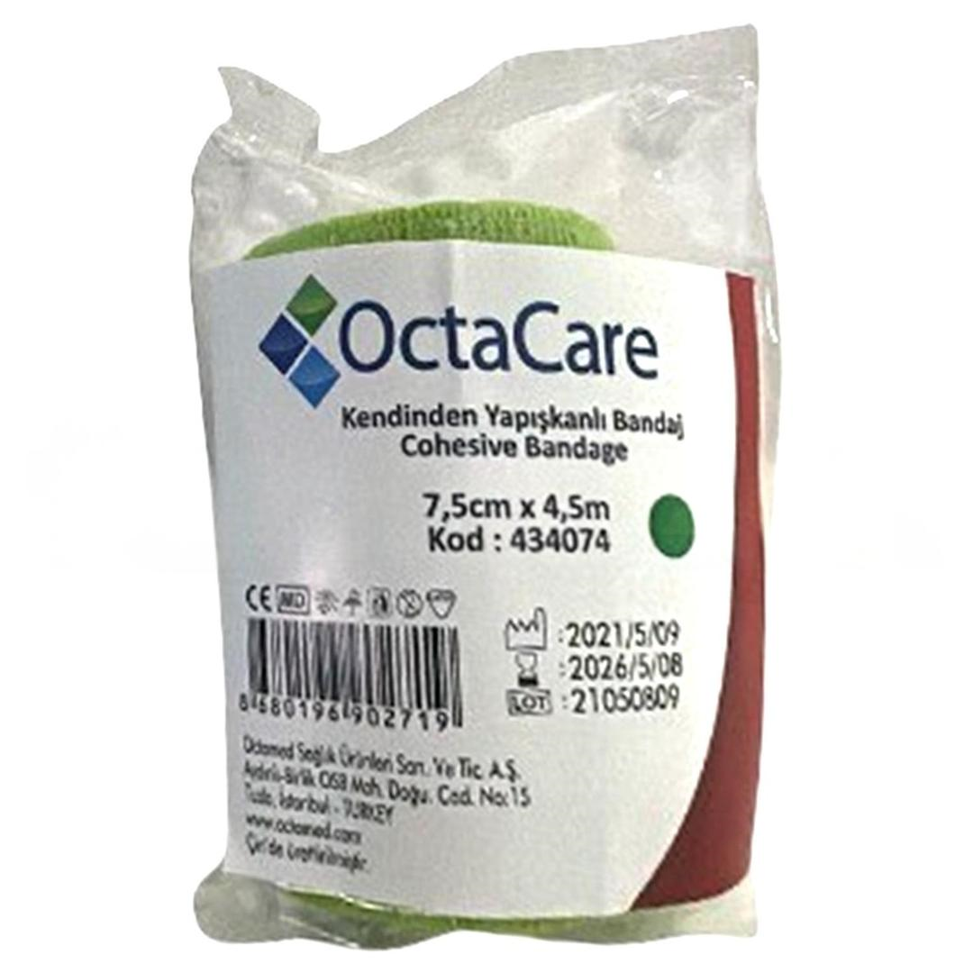 Octacare Kendinden Yapışkanlı Bandaj Yeşil 7,5cm x 4,5m