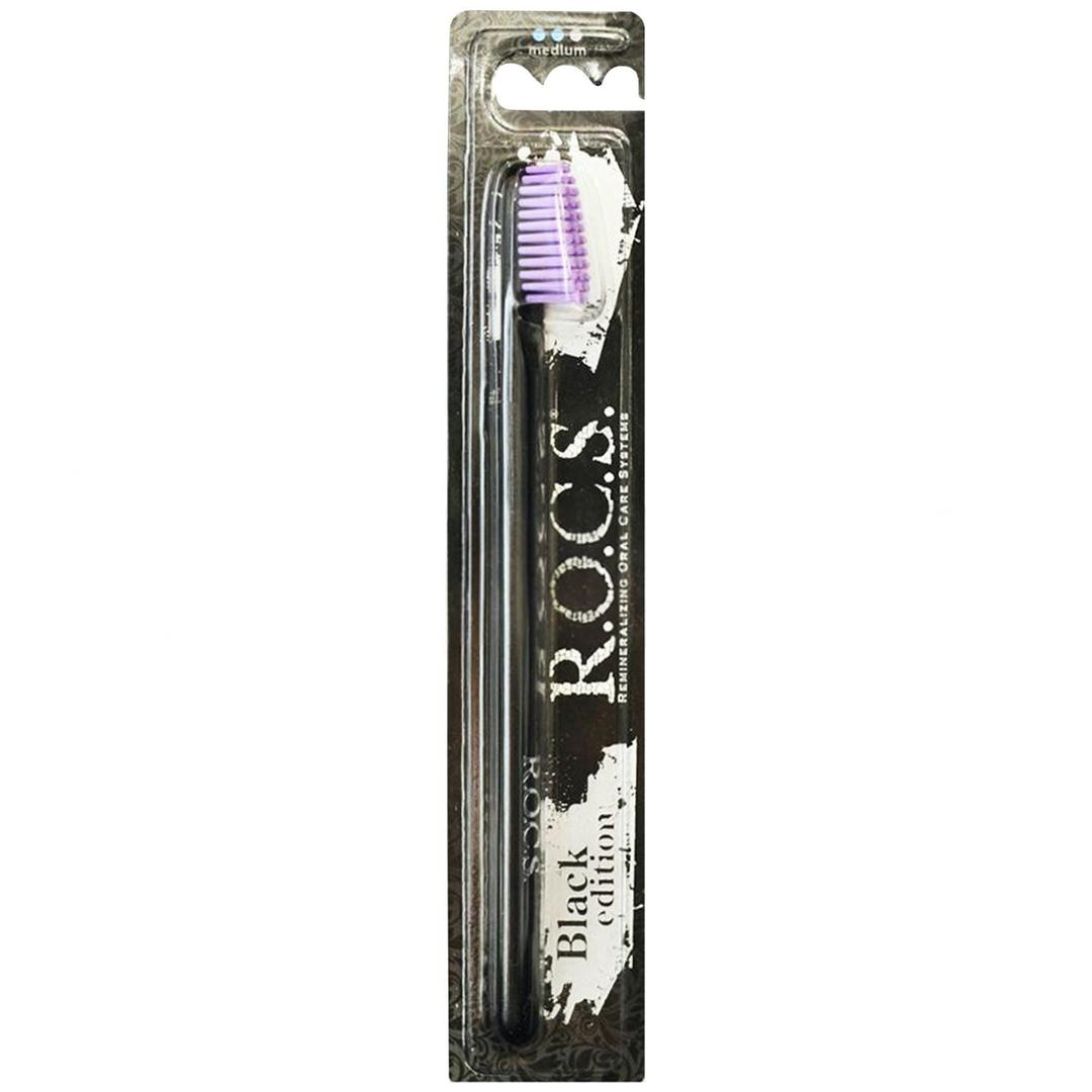 Rocs Black Edition Diş Fırçası Medium - Mor