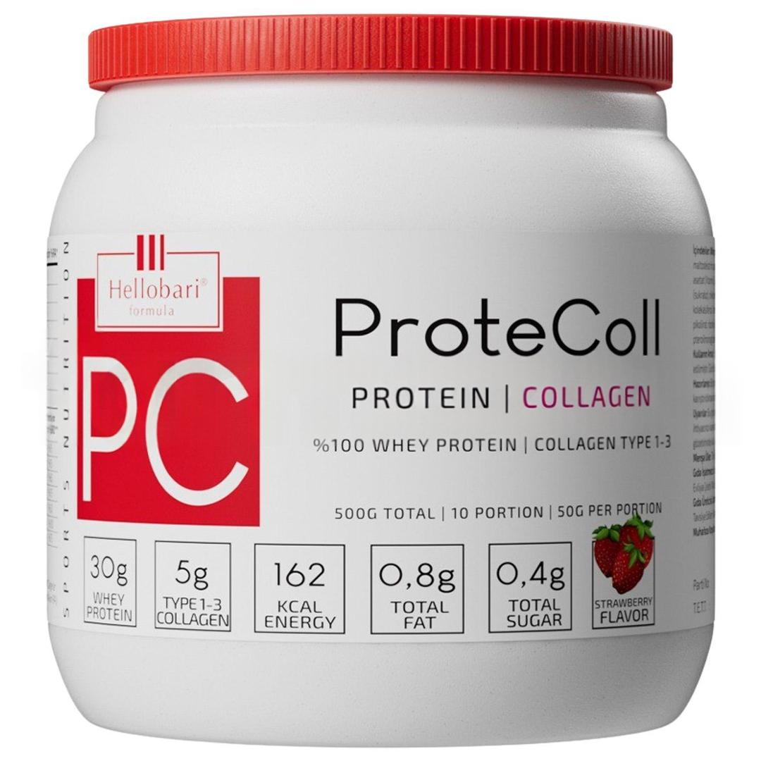 Hellobari Formula Protecoll Whey Protein&Kollajen Çilek Aromalı 10 Porsiyon