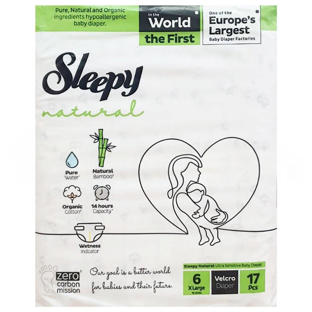 Sleepy Natural Çocuk Bezi Cırtlı No:6 15-25 kg xLarge 17'li