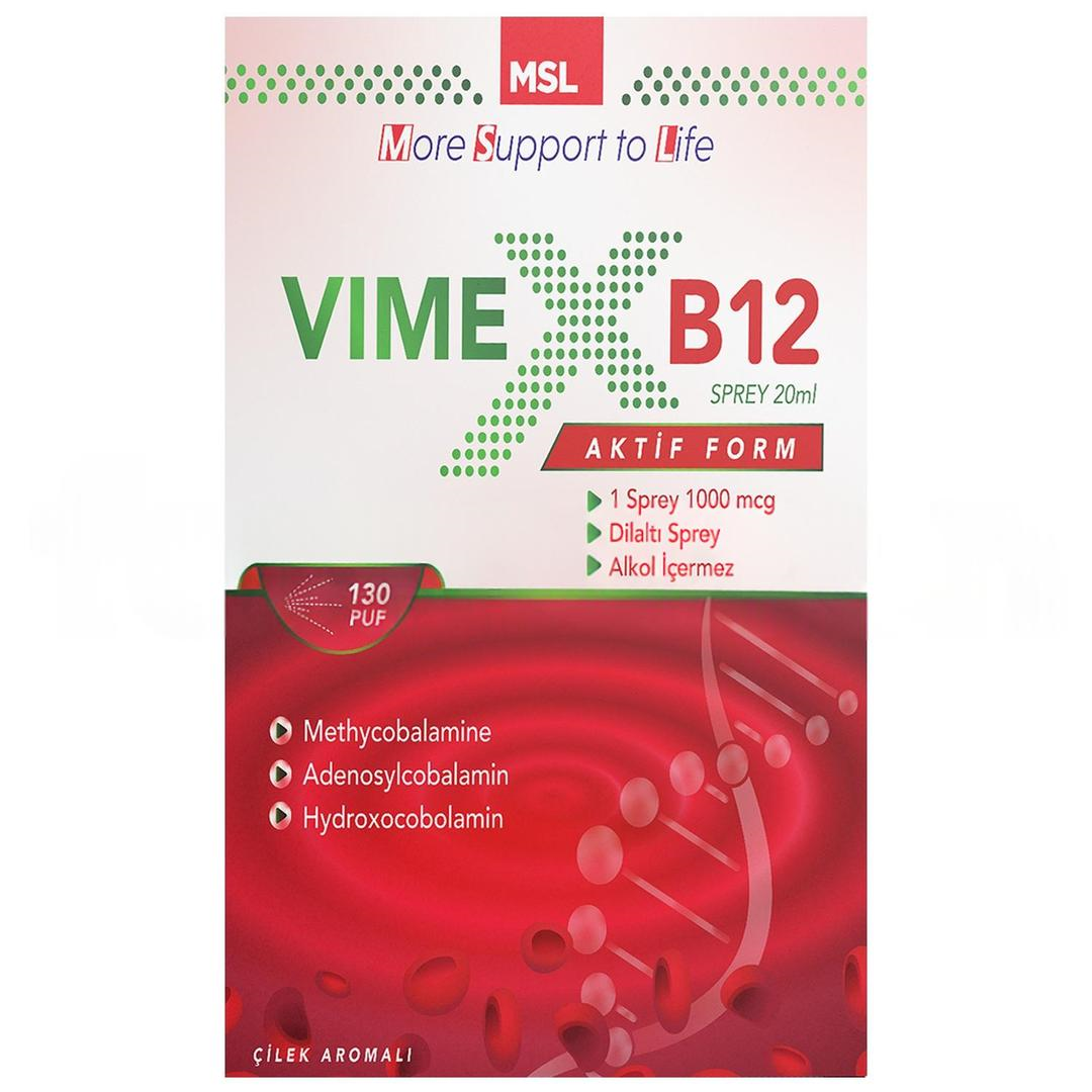 MSL Vimex B12 Sprey Methylcobalamin 1000 mg 20 ml - Eski Ambalaj