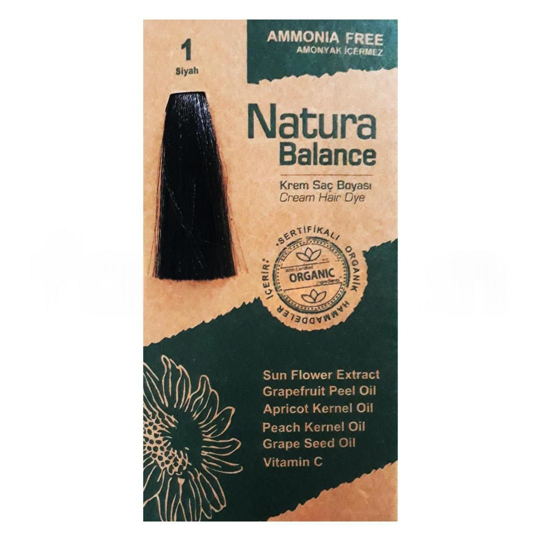 Natura Balance Organik Krem Saç Boyası 60 ml - 1 Siyah