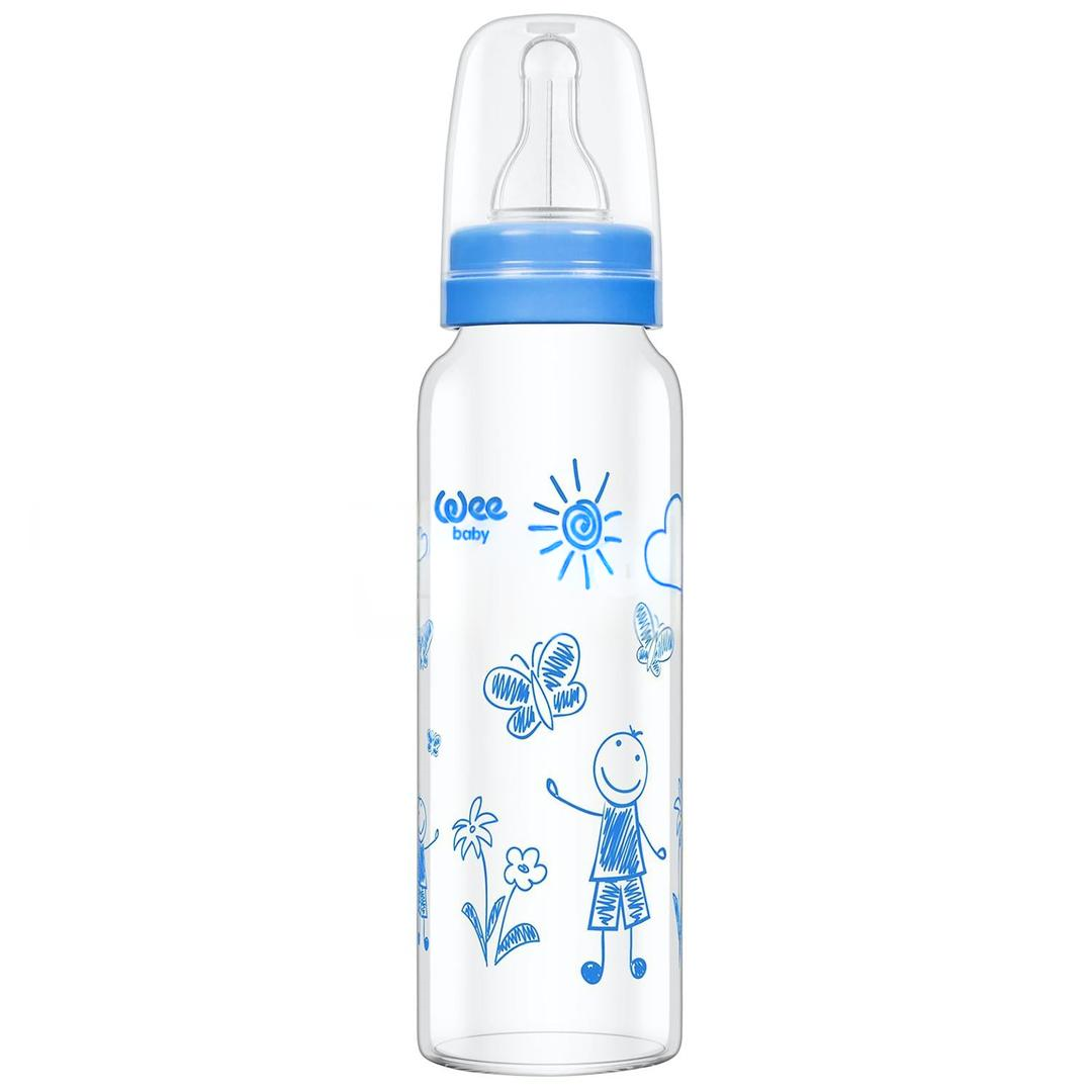 Wee Baby 772 Isıya Dayanıklı Cam Biberon 240 ml - Mavi