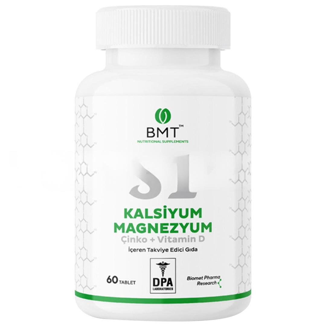 S1 Kalsiyum Magnezyum Çinko Vitamin D Takviye Edici Gıda 60 Tablet