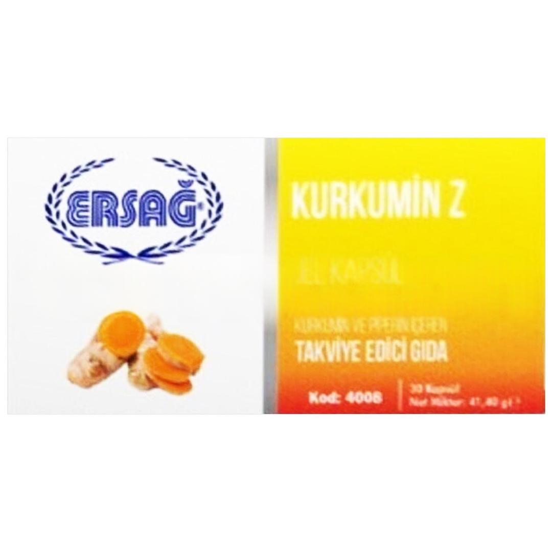 Ersağ Kurkumin Z Jel Kapsül 30 Kapsül