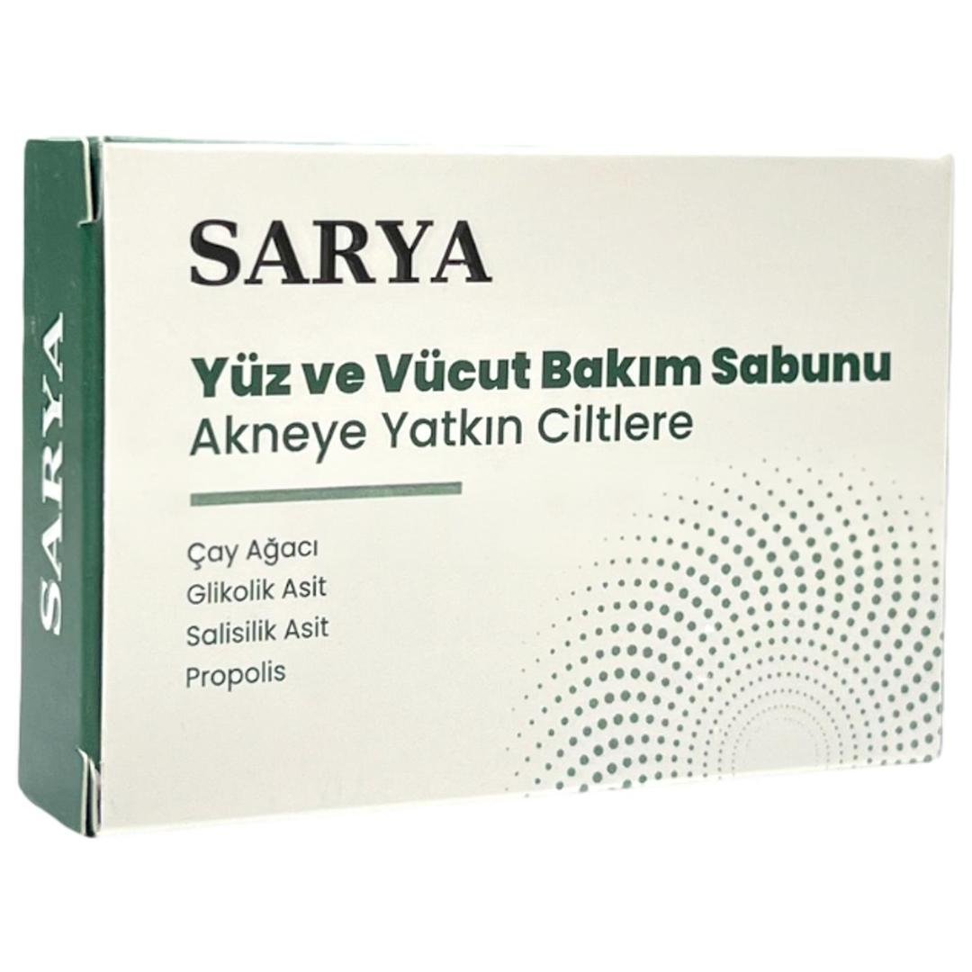 Sarya Sivilce ve Akne Sabunu Çay Ağacı Glikolik Asit Salisilik Asit Propolis 100 gr