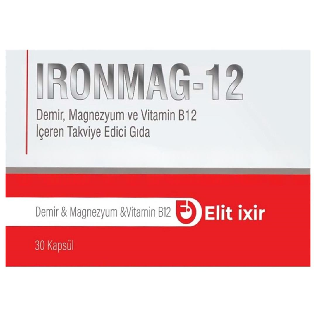 Ironmag-12 Demir & Magnezyum & Vitamin B12 30 Kapsül