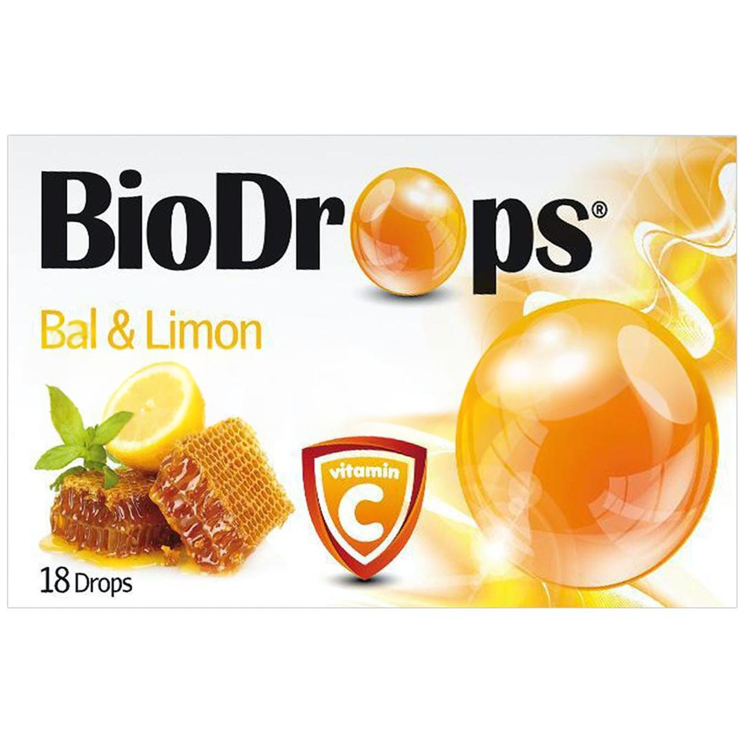 Biodrops Ballı Limonlu C Vitaminli Pastil 18'li
