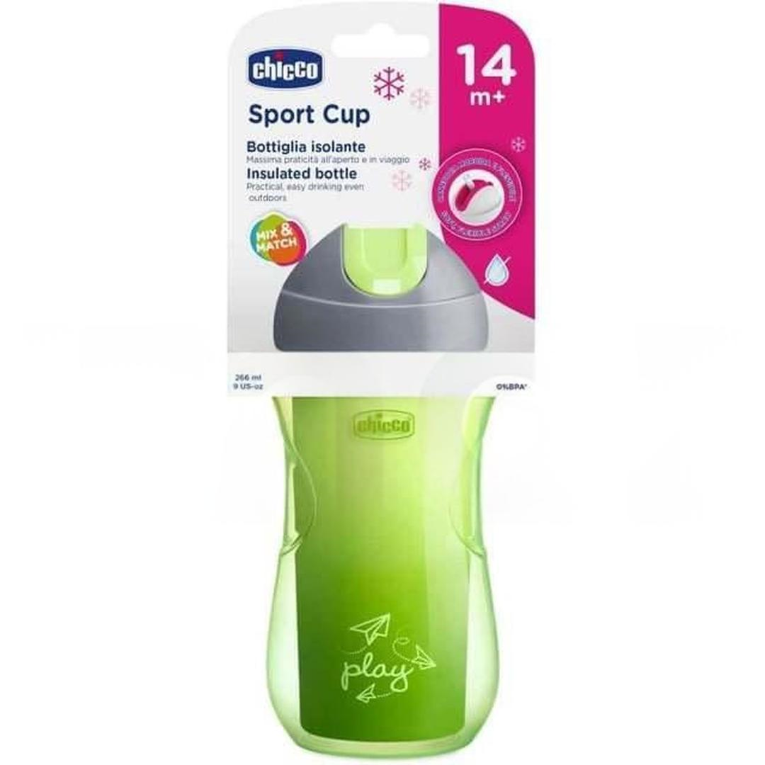 Chicco Sport Cup Isı Yalıtımlı Pipetli Spor Bardak Yeşil 266 ml