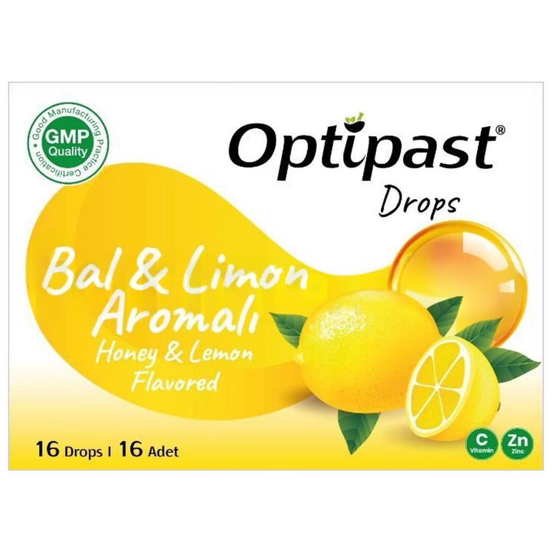 Optipast Drops Bal ve Limon Aromalı 16 Pastil