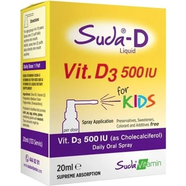 SUDA VITAMIN SUDA D VITAMIN D3 FOR KIDS SPRAY 20 ML