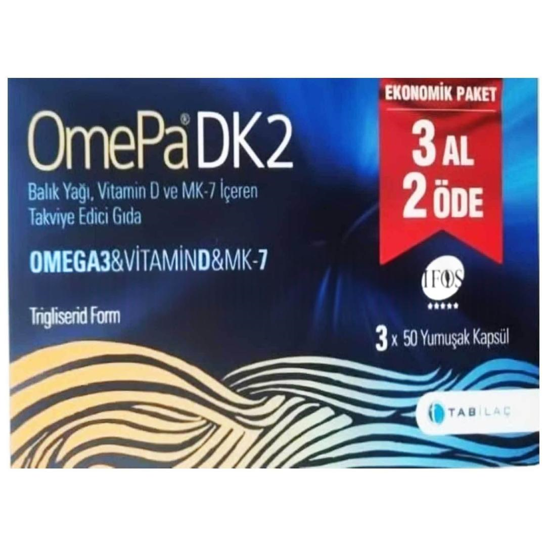 Omepa DK2 Omega 3 & Vitamin D & Menaq7 50 Yumuşak Kapsül - 3 Al 2 Öde