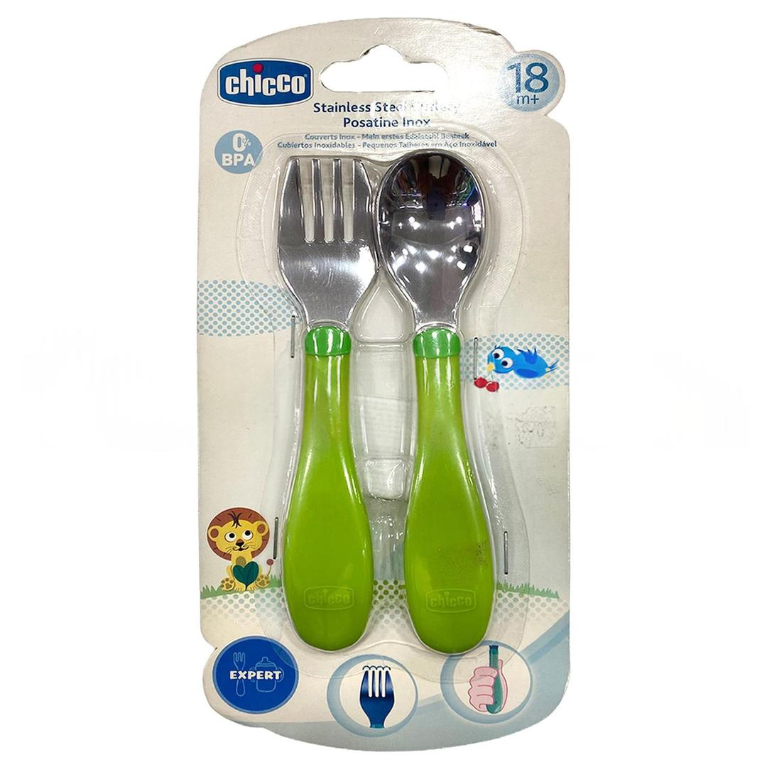 Chicco Paslanmaz Çelik Çatal & Kaşık Seti 18 Ay+
