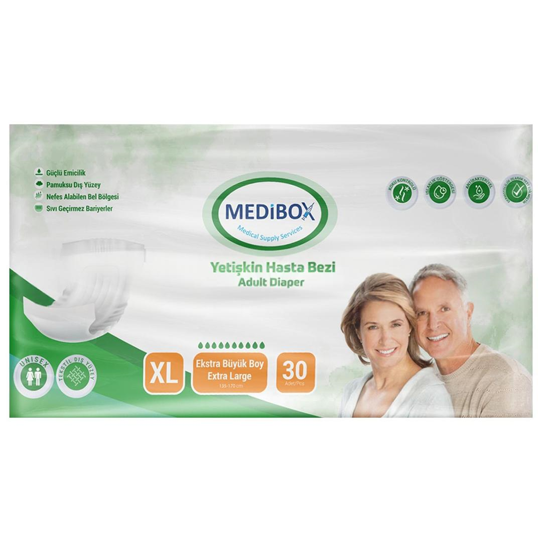 Medibox Yetişkin Bel Bantlı Hasta Bezi Extra Büyük Boy xLarge 30 Adet Erkek Kadın - 1 Paket