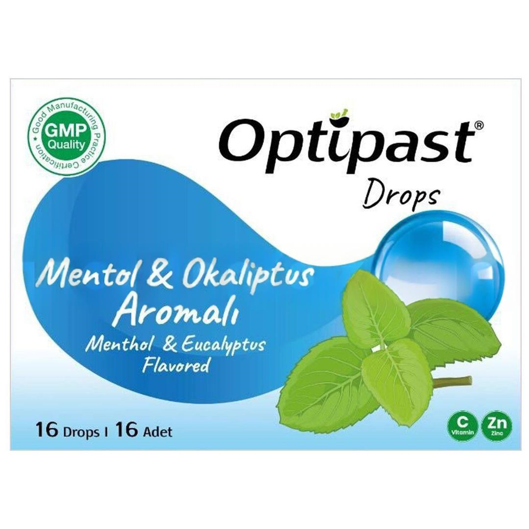 Optipast Drops Mentol ve Okaliptus Aromalı 16 Pastil