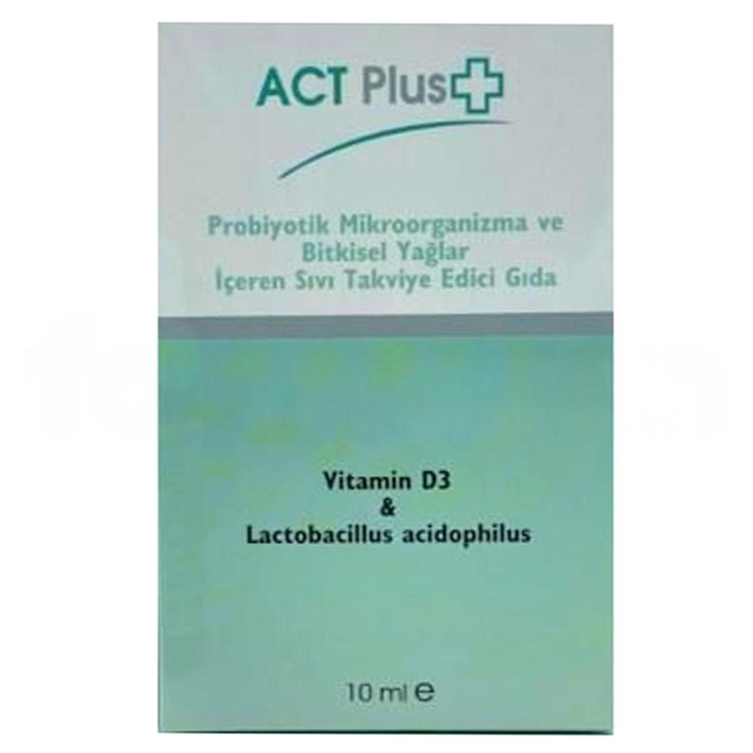 ACT Plus Probiyotik Mikroorganizma D3 Lactobacillus Gaz Damlası 10 ml