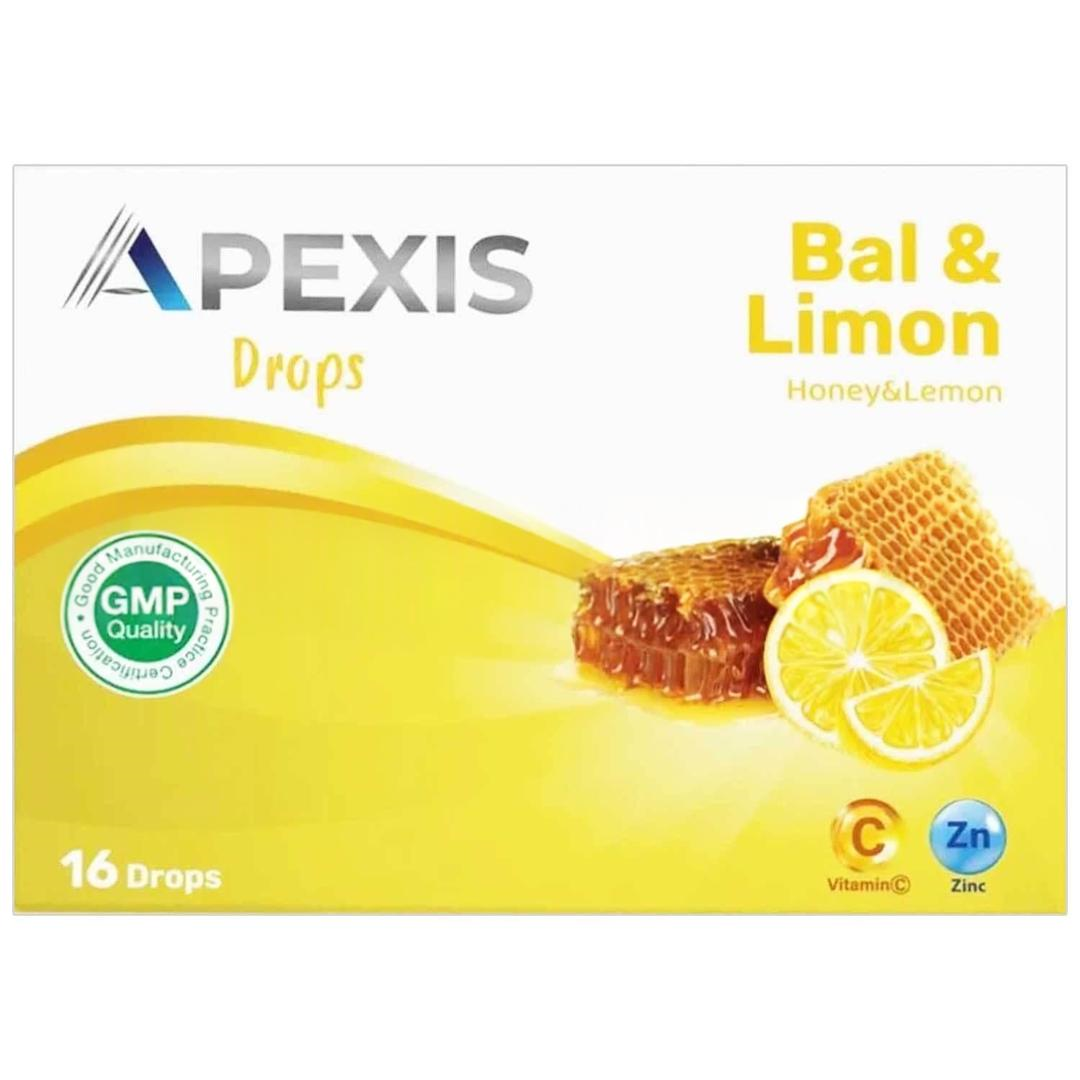 Apexis Drops Bal ve Limon Aromalı Pastil 16'lı