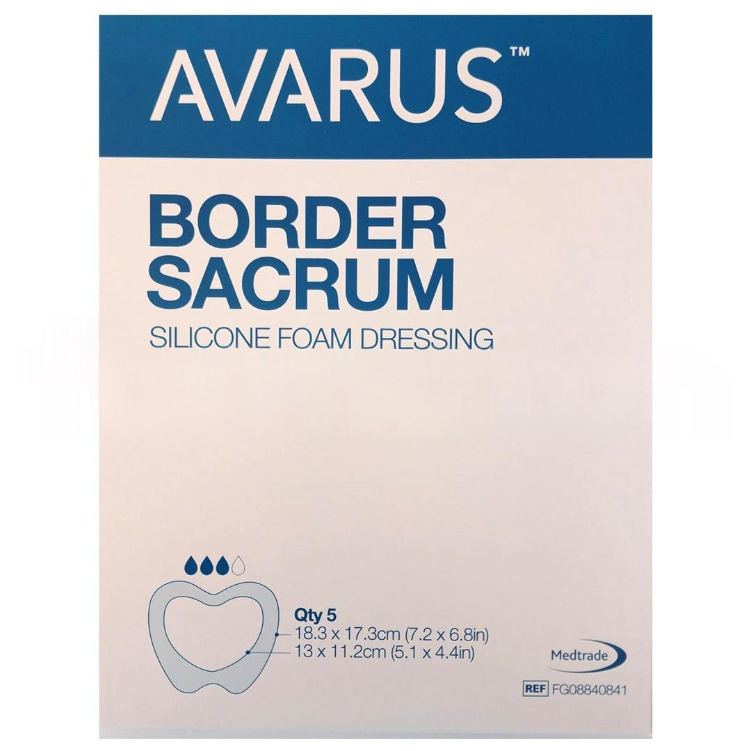 Avarus Kendinden Yapışkanlı Yumuşak Silikon Köpük Yara Örtüsü Sakral 18.3 cm x 17.3 cm 5'li