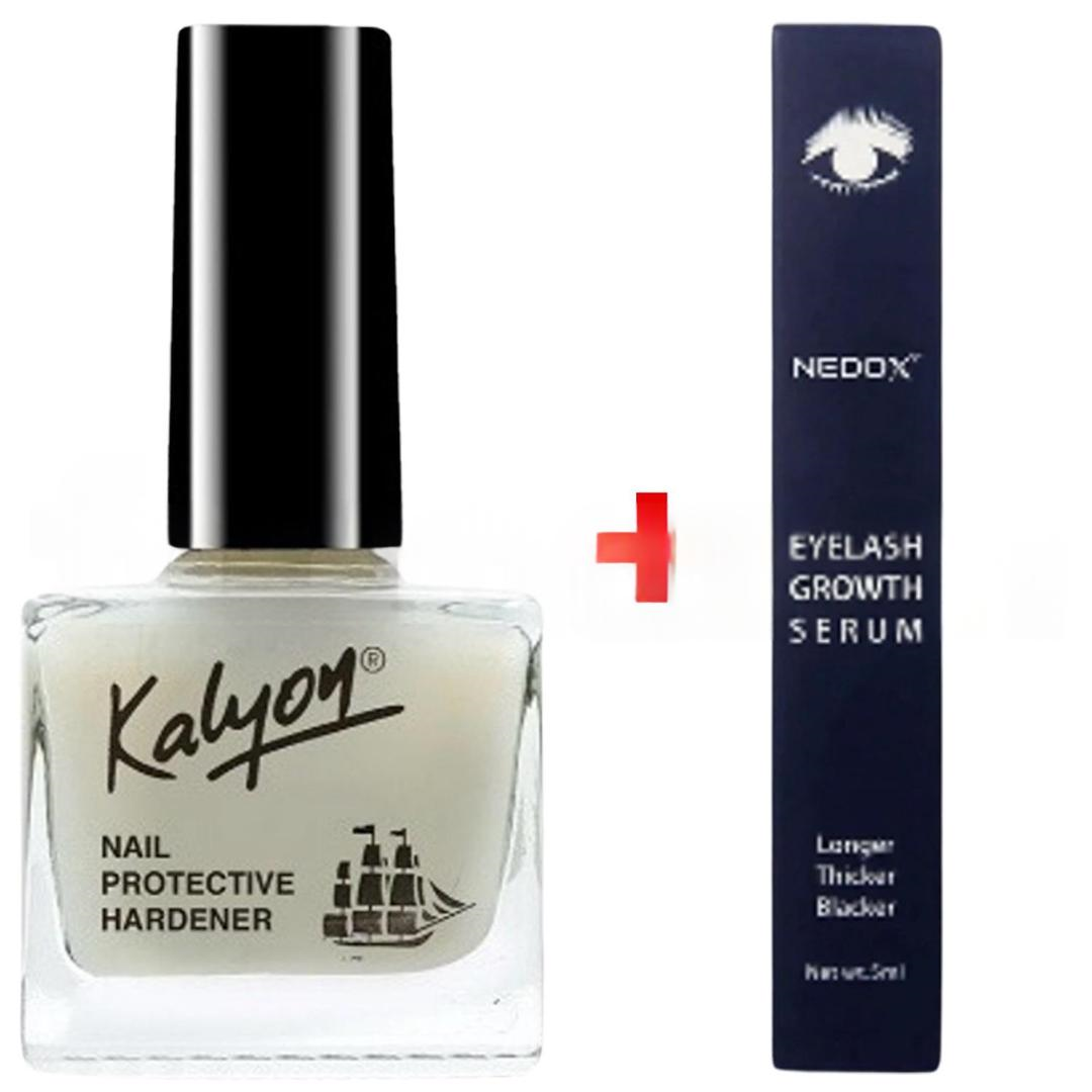 Kalyon Tırnak Sertleştirici + Nedox Kaş ve Kirpik Uzatıcı Onarıcı Besleyici ve Güçlendirici Bakım Serumu 5 ml