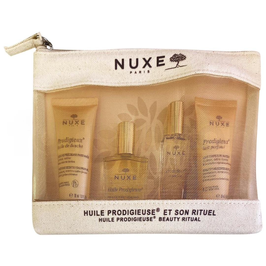 Nuxe Huile Prodigieuse Beauty Ritual Seyahat Kiti - Duş Yağı + Kuru Yağ + Parfüm + Vücut Sütü
