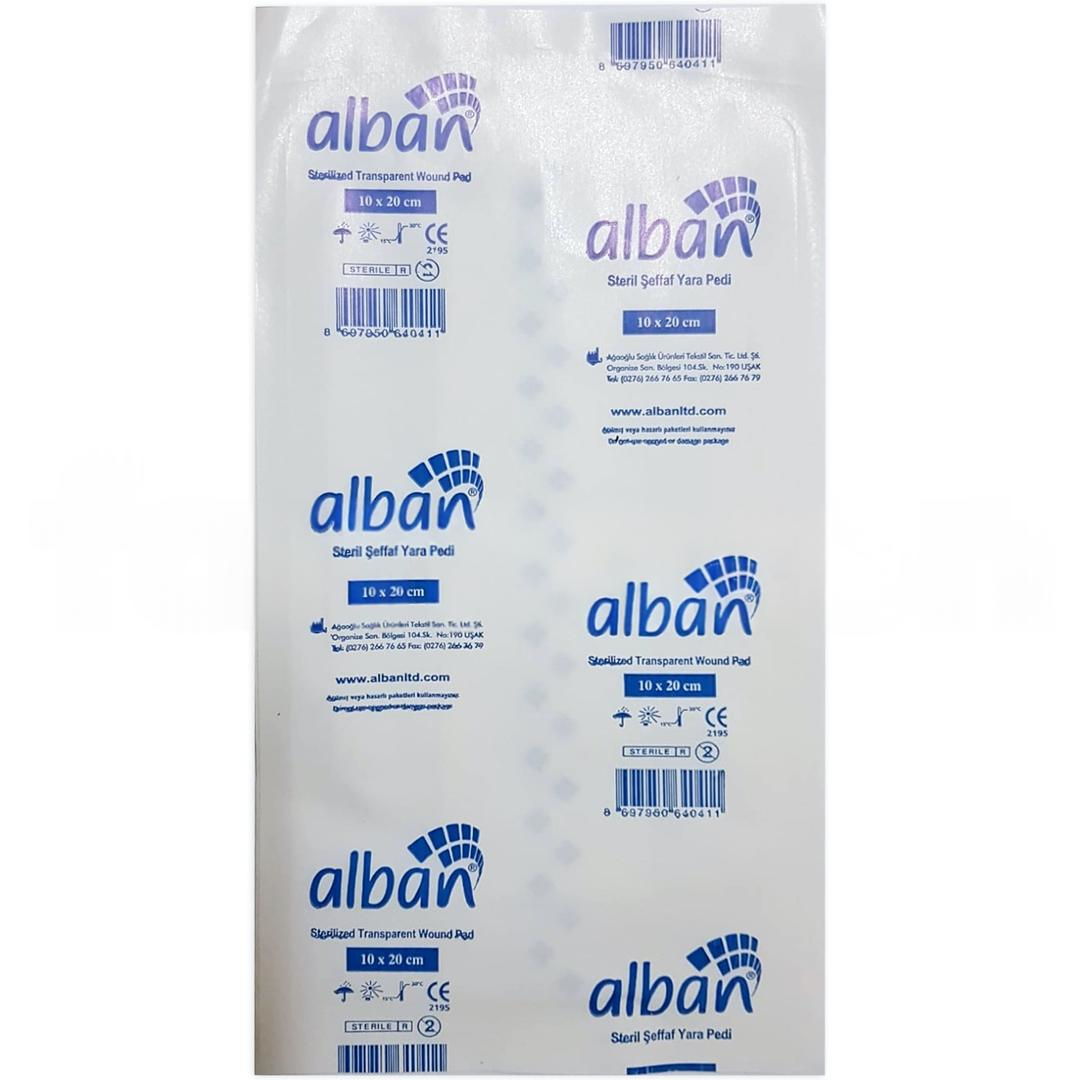 Alban Steril Şeffaf Su Geçirmez Yara Pedi 10x20 cm Tekli