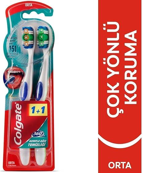 Colgate 1+1 360 Komple Ağız Temizliği Orta Diş Fırçası