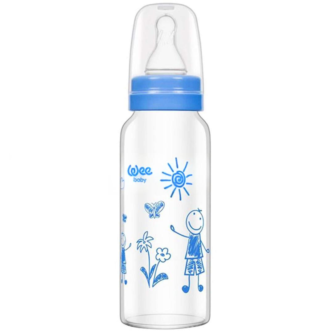 Wee Baby 771 Isıya Dayanıklı Cam Biberon 180 ml - Mavi