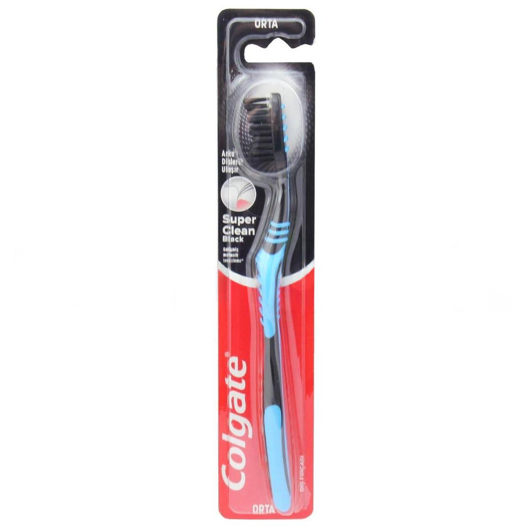 Colgate Süper Clean Black Orta Diş Fırçası Mavi