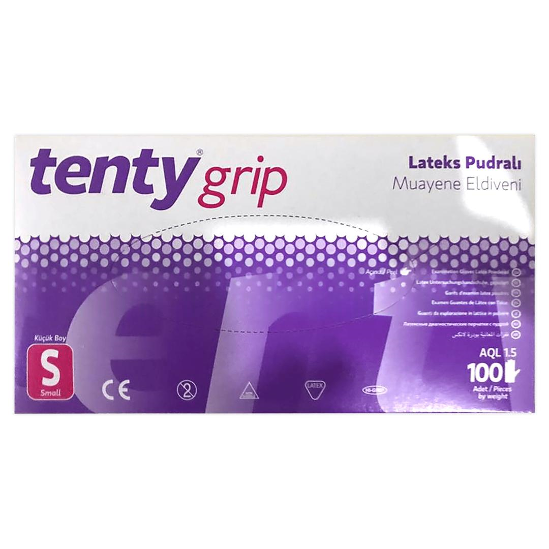 Tenty Grip Lateks Pudralı Muayene Eldiveni Small 100 Adet