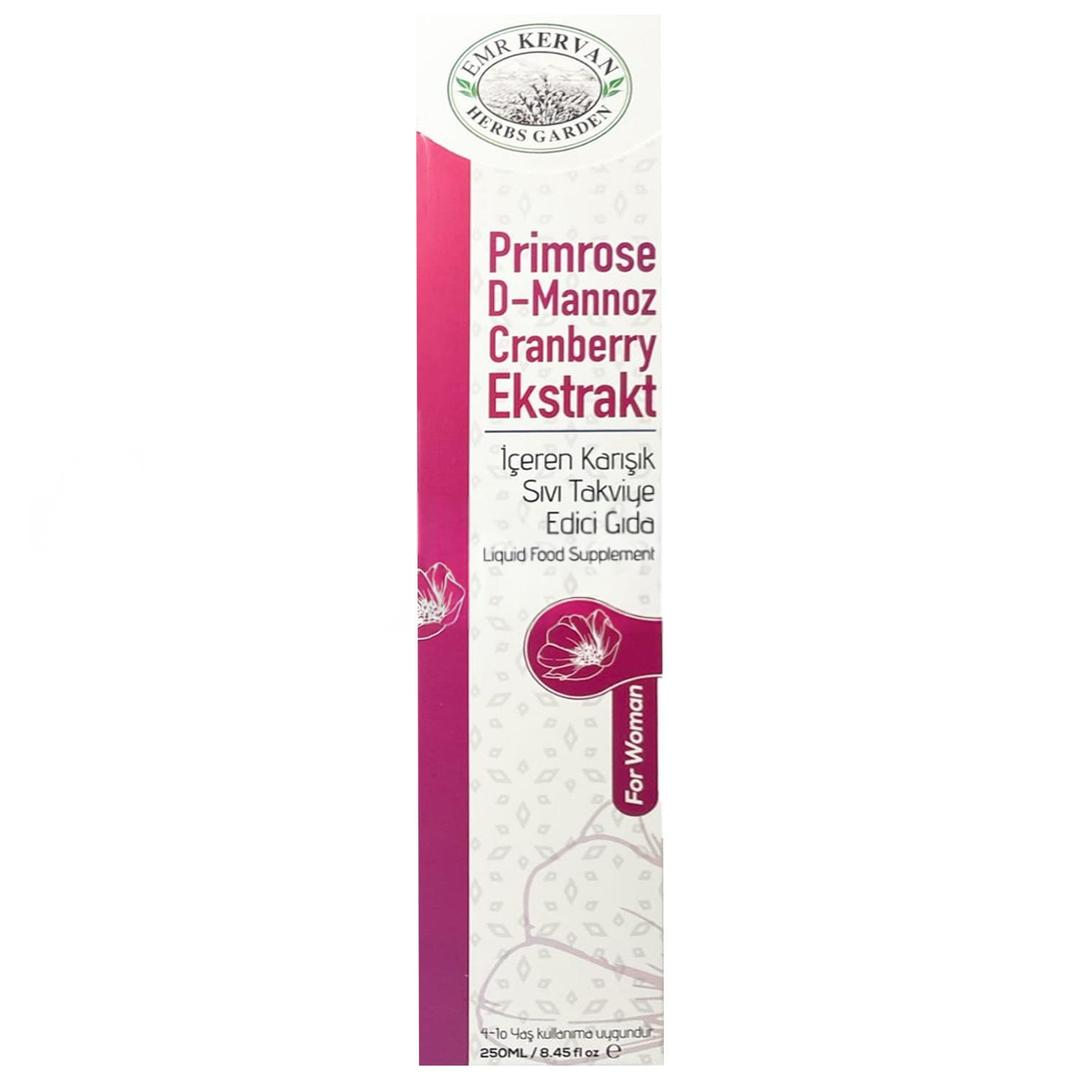 Emr Kervan Herbs Garden For Woman Primrose D-Mannoz Cranberry Eksrakt İçeren Takviye Edici 250 ml