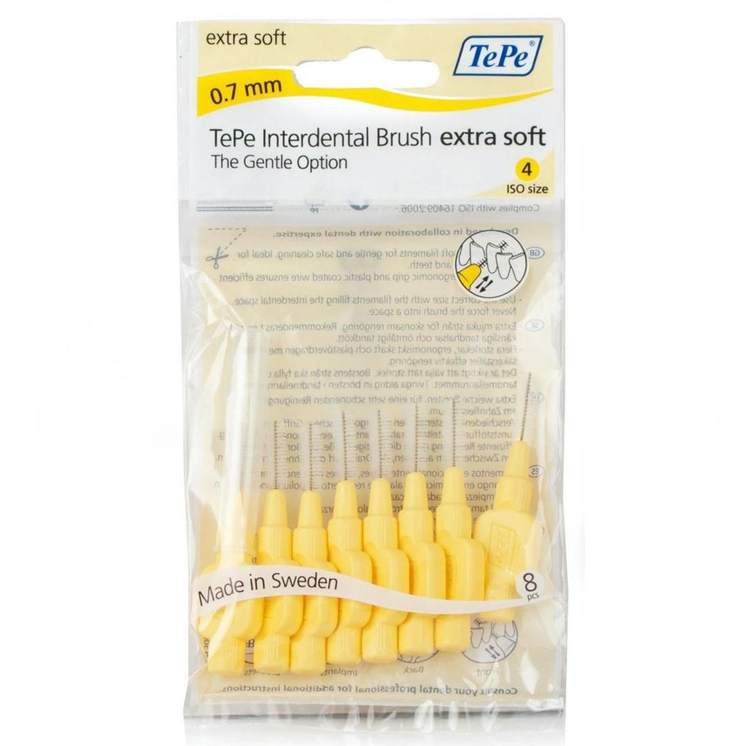 Tepe Extra Soft Arayüz Fırçası Sarı 0,7 mm Size 4 - 8'li Paket
