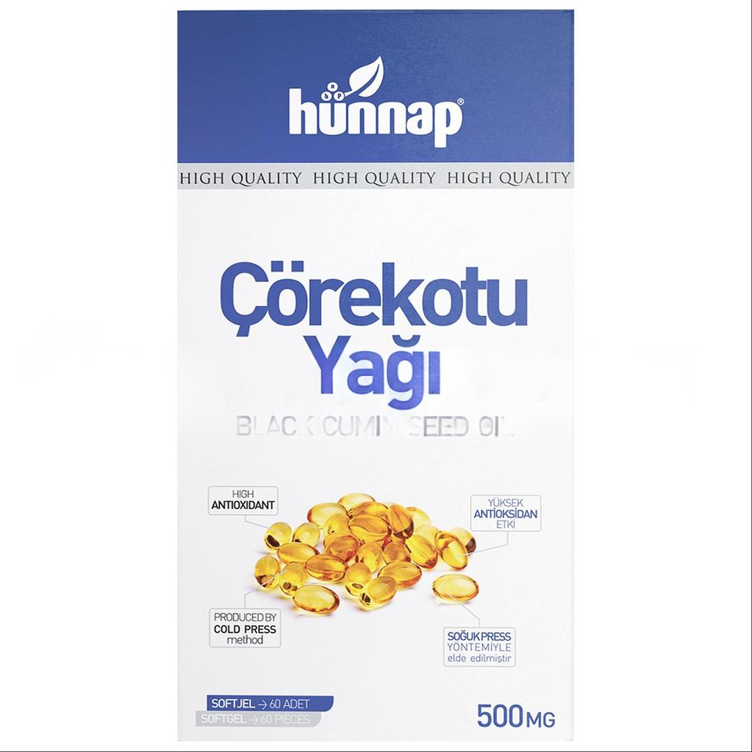 Hünnap Çörek Otu Yağı 500 mg 60 Kapsül