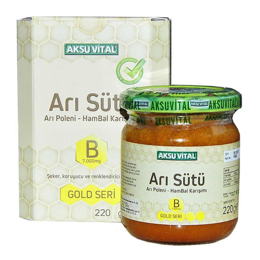 Aksu Vital Arı Sütü Polen Ham Bal Karışımı 220 gr
