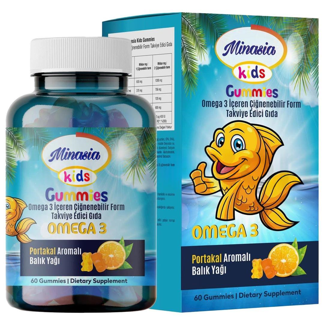 Minasia Kids Gummies Omega 3 İçeren Çiğnenebilir Form 60 Gummies