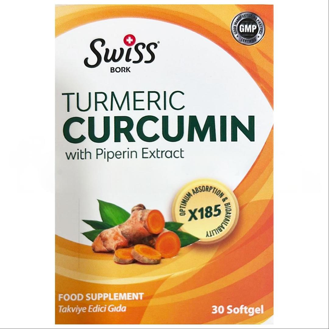 Swiss Bork Curcumin With Piperin 30 Softgel