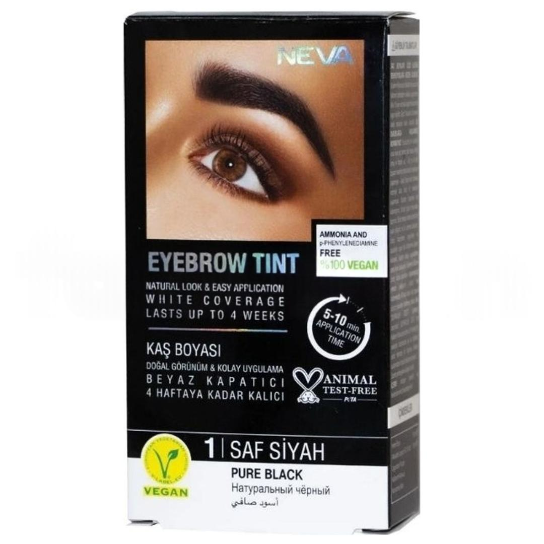 Neva Eyebrow Tint Vegan Kaş Boyası Seti 1 Saf Siyah