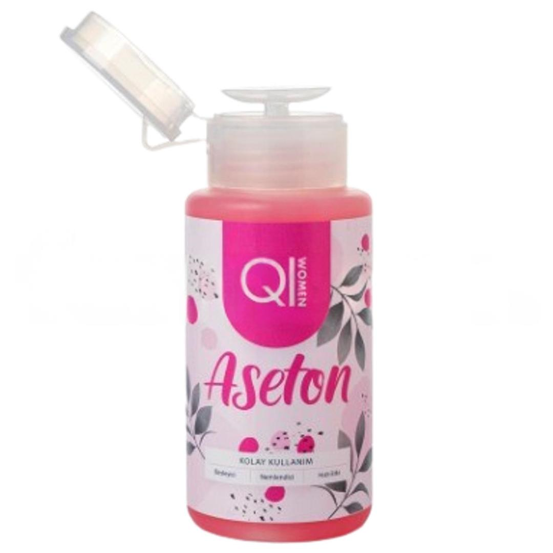 Qiwomen Besleyici Oje Çıkarıcı Pompalı Aseton 200 ml