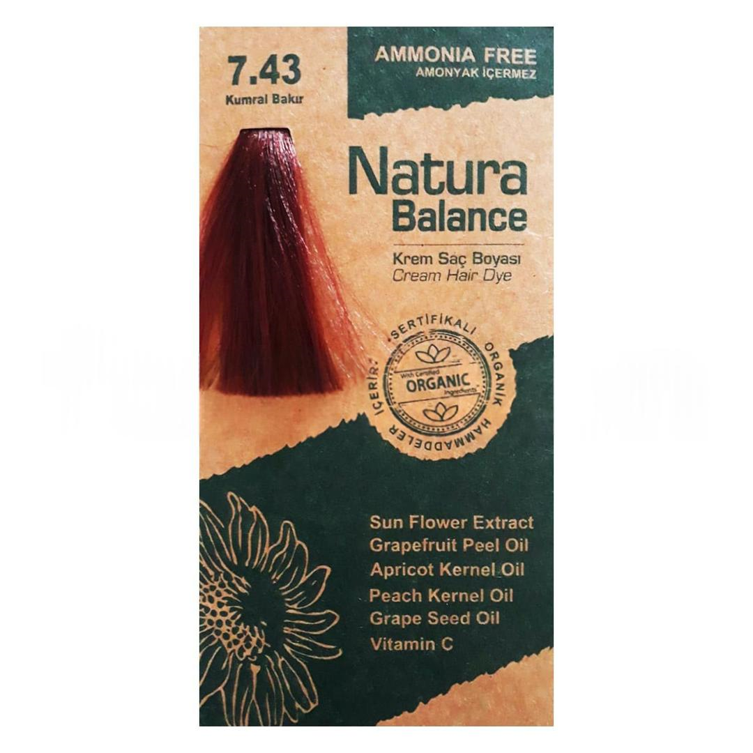 Natura Balance Organik Krem Saç Boyası 60 ml - 7.43 Kumral Bakır