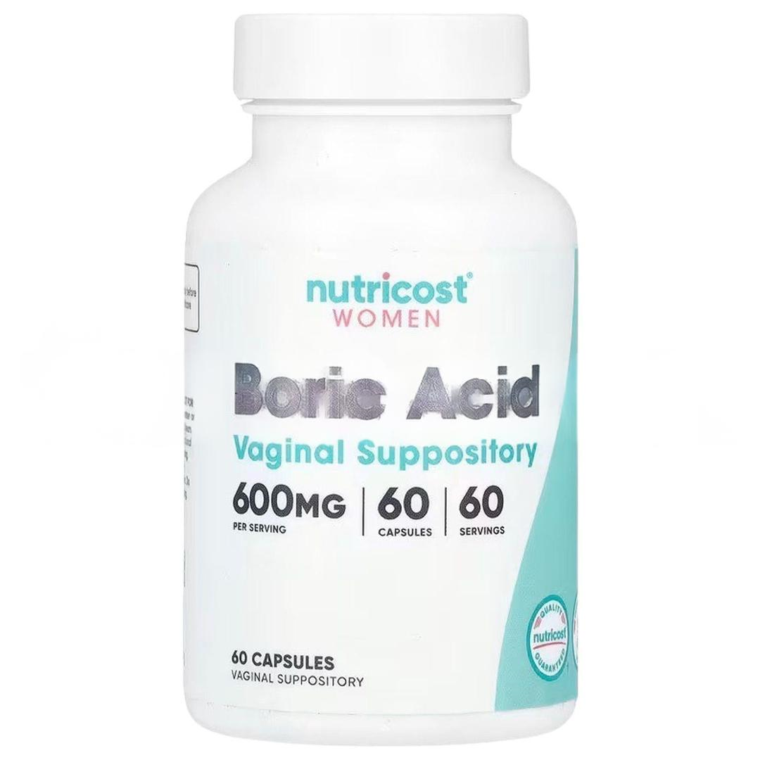 Nutricost Women Boric Acid Vaginal Suppository 600 mg 60 Kapsül